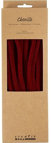 CC Chenilledraad Donkerrood 6mm x 30 cm 50 stuk
