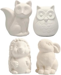 CC Dierenspaarpot 4 stuk Uil, Vos, Egel en Haas