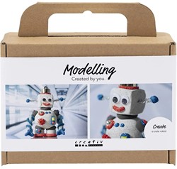 CC Mini Hobbyset Boetseren Robot, Blauw, Grijs en Rood