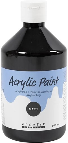 CC Kids Acrylverf Mat Zwart 500 ml