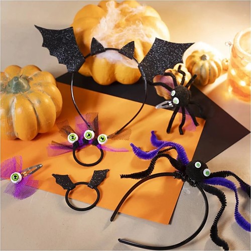 CC Mini Hobbyset Griezelkostuums Hoofdbanden Haarclips En Haarbanden Zwart Lilac Purple-2