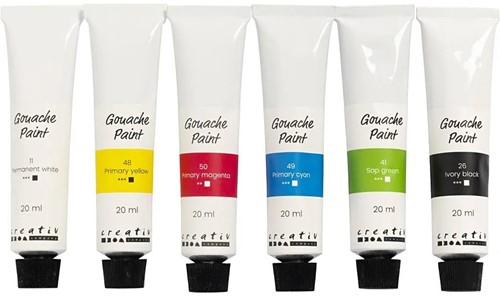 CC Gouache paint standard colours 6x20 ml