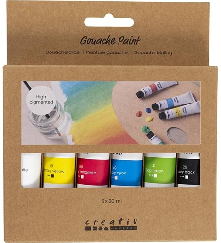 CC Gouacheverf standaardkleuren 6x20 ml-3