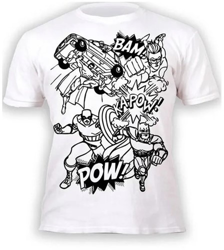Splat Planet T-Shirt Coloring Set Superheroes 9-11 Years
