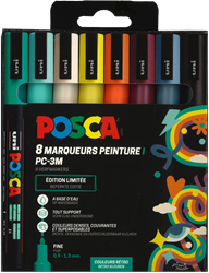 Uni Posca PC3M Markers Set 8 Stuk Retro Kleuren