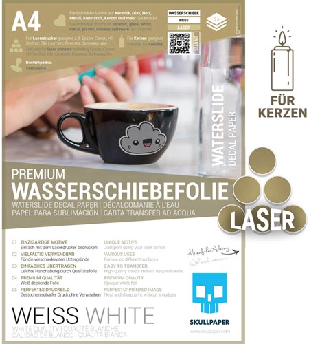 Skullpaper Transferfolie Laser A4 8 Vel Wit