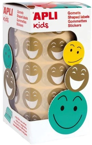 Apli Verwijderbare Stickers Smile 20 mm Goud