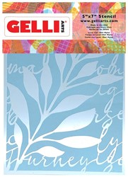 Gelli Arts - Leaves & Script Stencil 12,7x17,8cm