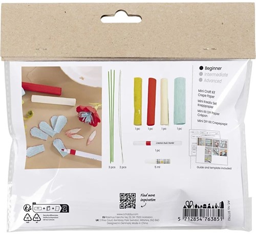 CC Mini hobby set Crepe paper Flowers Pastel colours-3