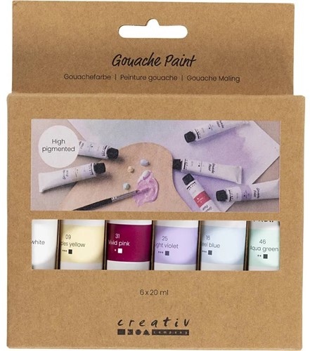 CC Gouacheverf Pastelkleuren 6x20ml-3