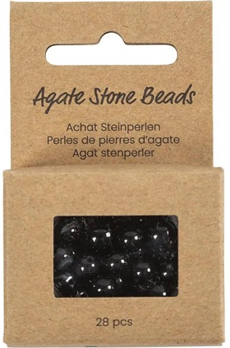 CC Beads of Agate Black 28 Pieces-3