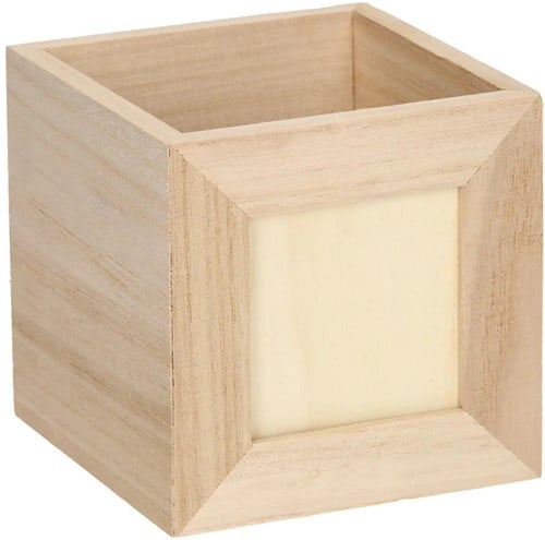 Houten Pennenbakje Fotolijst 10x10x10 cm