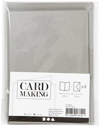 CC Cards with Envelopes Set 4x A6 and C6 Silver