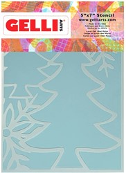 Gelli Arts Kerstbomen Stencil 12,7 x 17,8cm