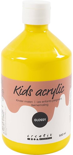 CC Kids Acrylverf Glossy Primair Geel 500 ml