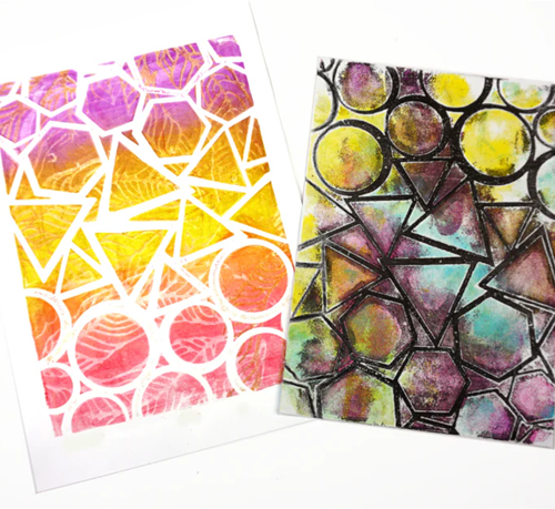 Gelli Arts Stencil Geo 12.7x17.8 cm-2