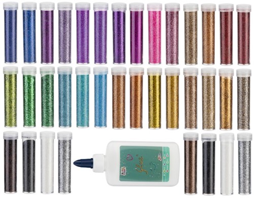 Basic Craft Glitter Tubes Set 36x10 gr-3