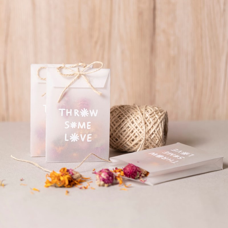 Vellum zakje maken met bloemenconfetti