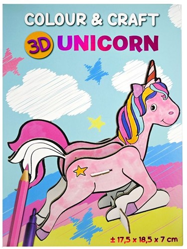 Wins kleur en maak je eigen Unicorn 17,5 x 18,5 x 7 cm
