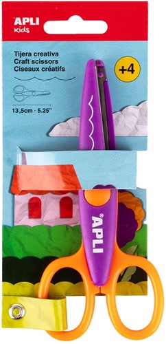 Apli Curved Scissors orange and purple