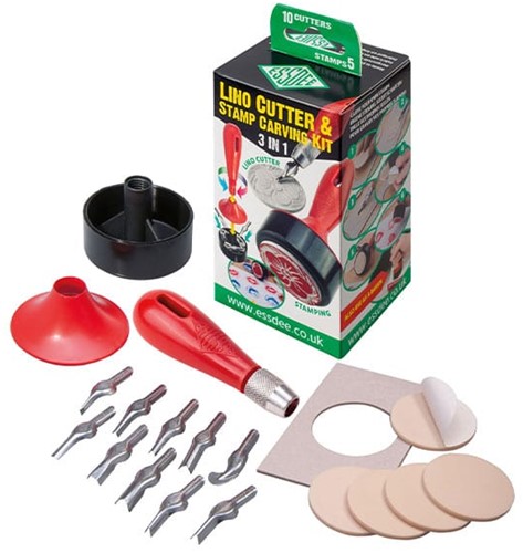 Essdee 3-in-1 Linosnede Stamp Set 10 Cutters