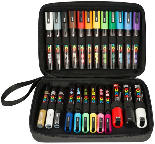 Uni Posca Verfmarkers Luxe Koffer 24 stuks