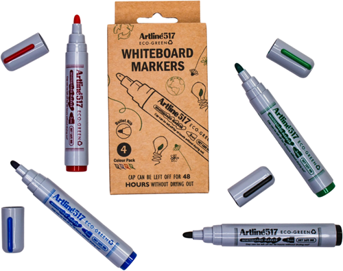 Artline Drysafe 517 Eco-Green Whiteboard marker 2.0mm 4 kleuren