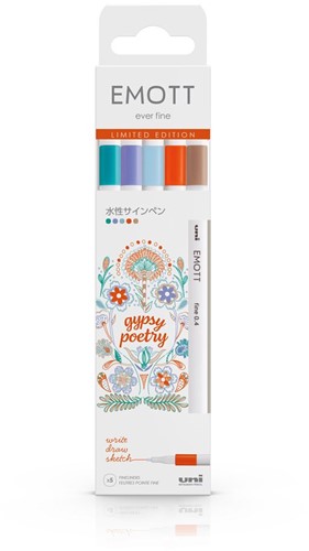 Uni Emott Fineliner Set 5 stuks - Gypsy Poetry Limited Edition