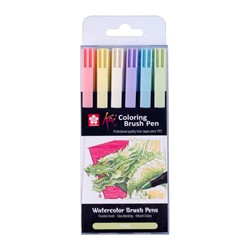 Sakura Koi Coloring Brush Pen Set Pastel 6 pieces