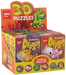 Apli Display 3D Draken Puzzels 6st
