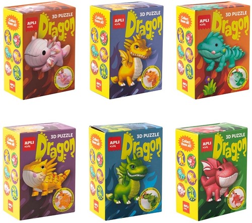 Apli Display 3D Draken Puzzels 6st-2