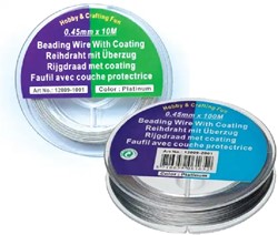 Beading Wire with Coating 0.45 mm Silver