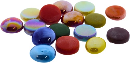 Glas Mozaïek 150 gr Rond Multi 2x0,7 cm