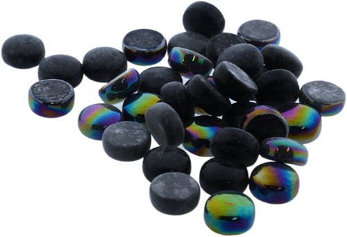 Glas Mozaïek 150 gr Rond Zwart 1,2x0,6 cm