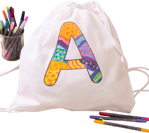 CC Tas met Textielstiften Decoreren Set 