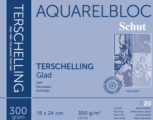 Schut Terschelling Aquarelpapier Glad 18x24 cm 300gr 20 vel