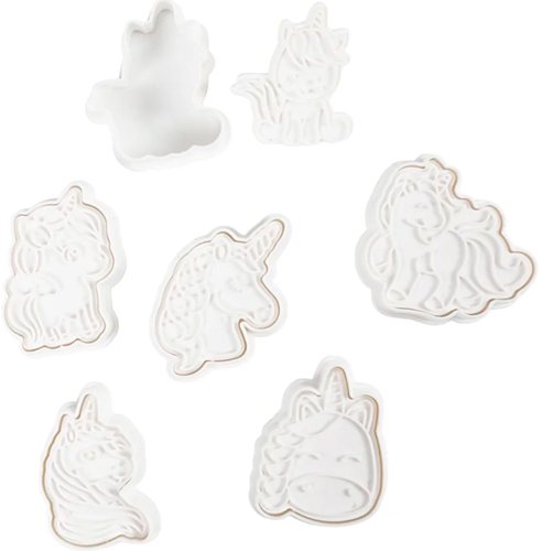 CC Cutters With Stamp Transport 3.5-5.5 cm White 6 pieces