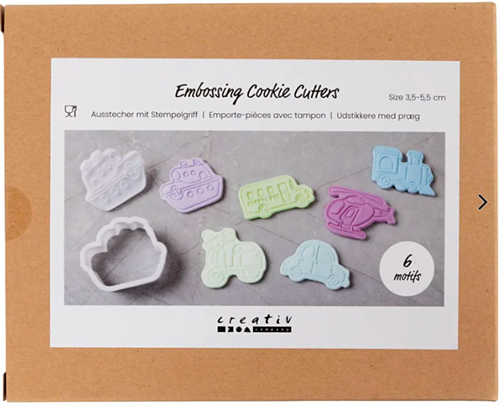 CC Cutters With Stamp Transport 3.5-5.5 cm White 6 pieces-2