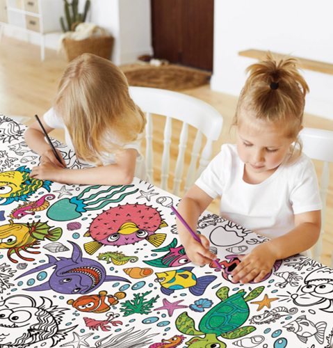 Splat Planet Kleur je eigen Tafelkleed Zeeleven 240 × 120cm -2