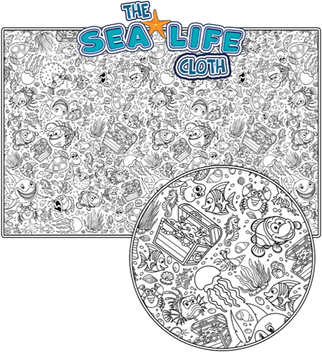 Splat Planet Kleur je eigen Tafelkleed Zeeleven 240 × 120cm -3