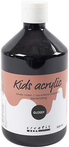 CC Kids Acrylverf Zwart Glossy 500 ml