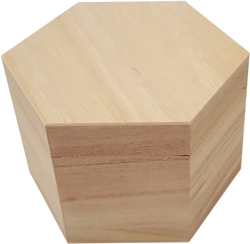 Houten Kist Zeshoek met Losse Deksel 13,7x11,9x9 cm-2