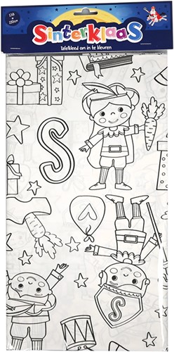 Wins Papieren Tafelkleed om zelf in te kleuren Sinterklaas 138 x 220 cm