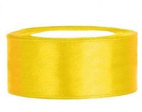 Satijnlint 25 mm 25 m Geel