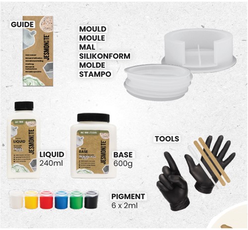 Jesmonite AC100 Kit Mini Coasters with Holder-3