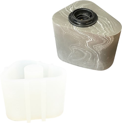 Jesmonite Light Kit Part 2 Siliconen Mal 10x10,8x13,8cm Lamp Driehoek