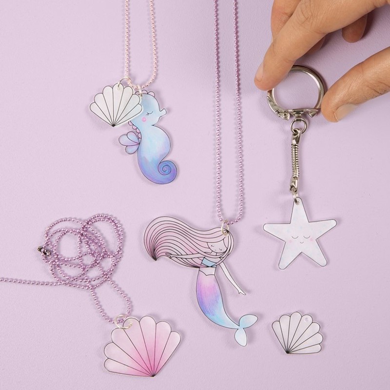 Zeemeermin sieraden en sleutelhangers maken van krimpfolie