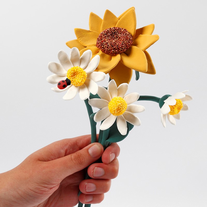 Bloemboeket maken van Silk Clay
