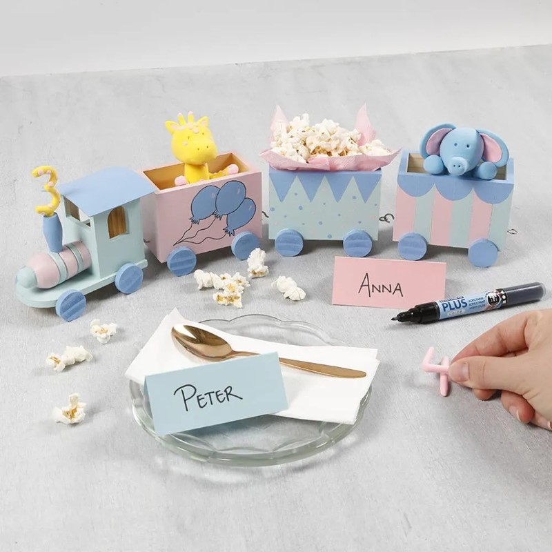 Verjaardagstrein met Silk Clay dieren