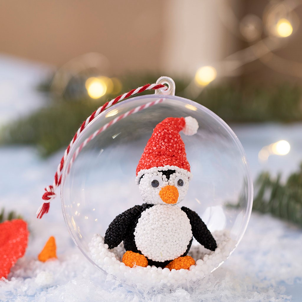 Kerstbal met pinguïn van Foam Clay®